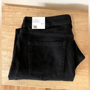 Lane Bryant black, high rise, ultimate stretch skinny jeans
